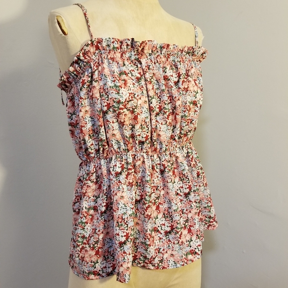 SEXY SHEIN FLORAL ROMANTIC TANK CROP TOP CAMI PLUS SIZE 4XL SPAGHETTI STRAPS Y2K - Picture 2 of 8